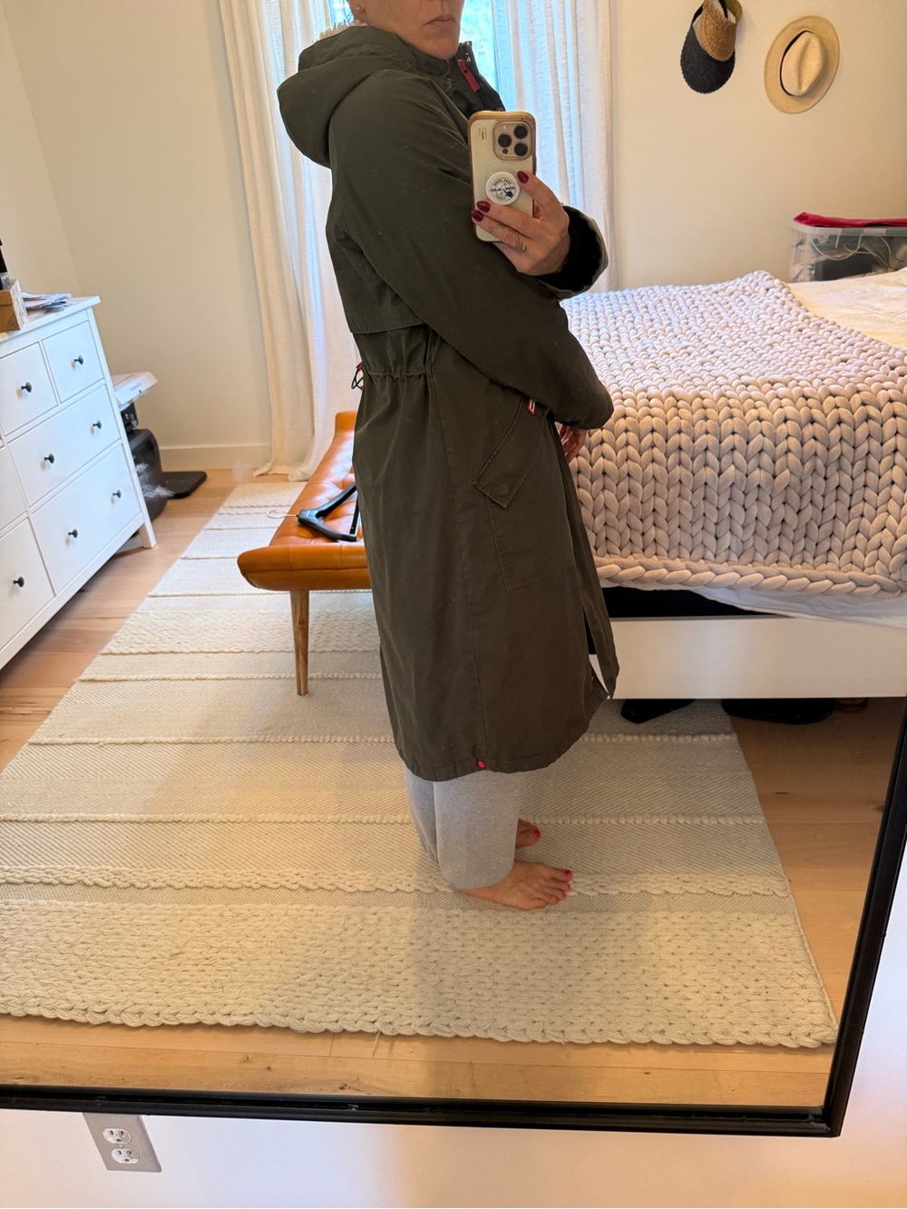 Hunter Olive Green Hooded Coat - Picture 2 of 10